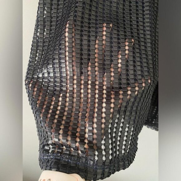 COCO & Tashi Knit Mini Dress Sz Medium Dark Blue Sleeveless V-Neck Belted - Picture 6 of 13